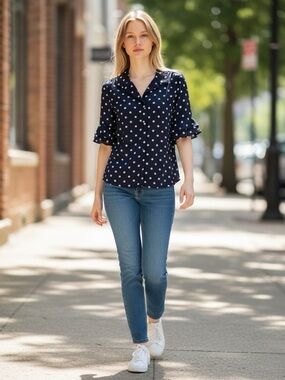 🌻 Tommy Hilfiger Ruffled Sleeve Blouse #538